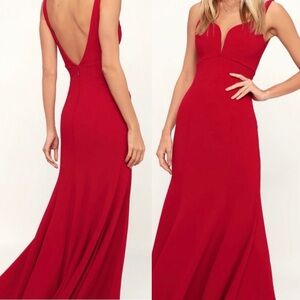 NWT Lulus Dark Red Medium Apertif Sleeveless Formal Maxi Dress